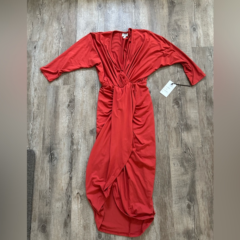Unique Vintage Size XS/2 Rust Orange Tulip Dress